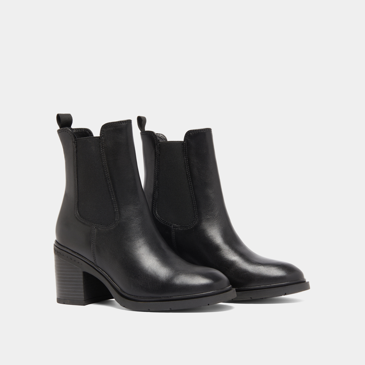 Bottines à élastiques et bouts arrondis.... in black leather | ATILA