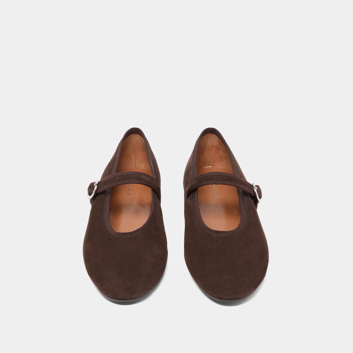 Ballet flats with straps and buckles in dark brown velvet | DEESSE
