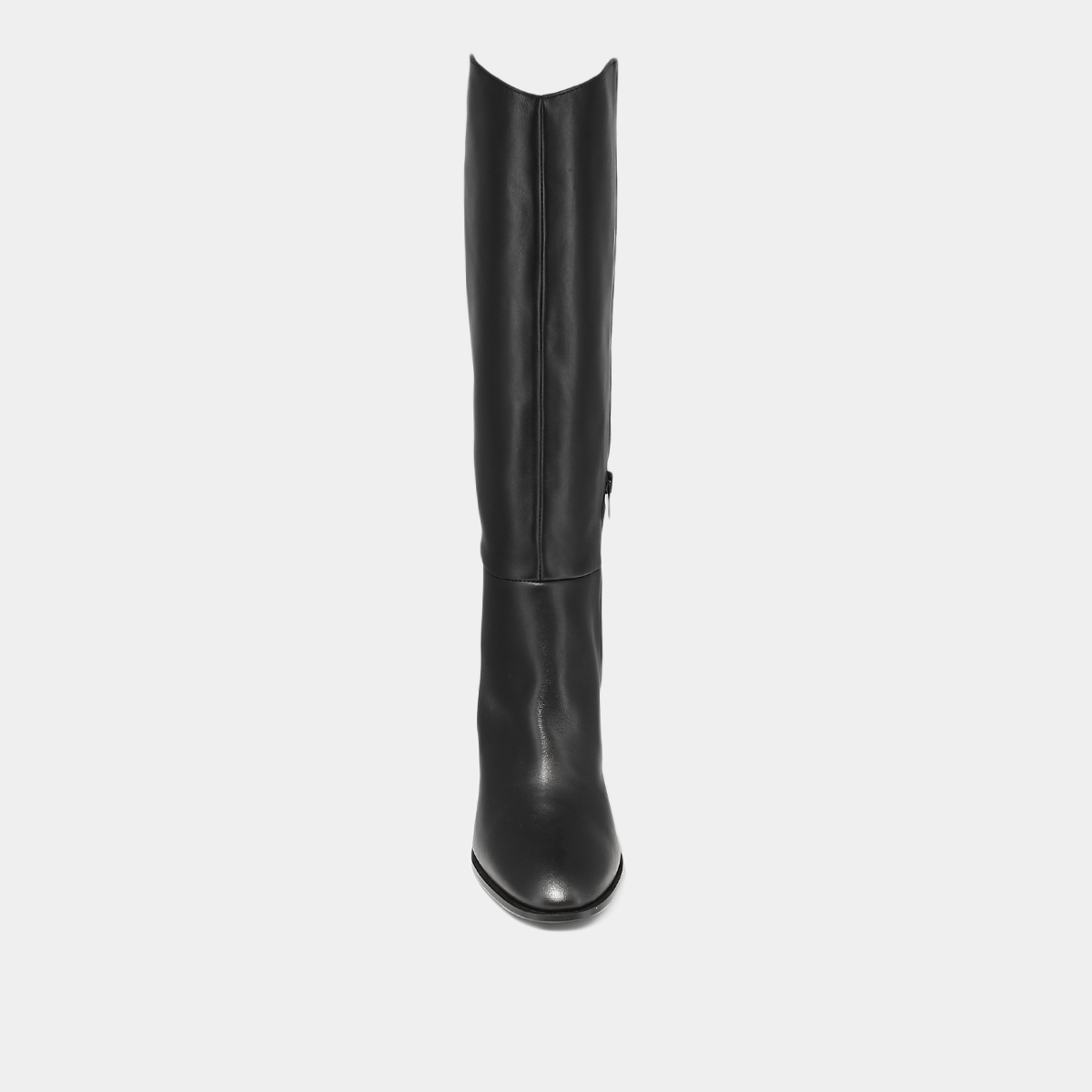 Bottes hautes &agrave; bouts pointus in black leather | NESSA