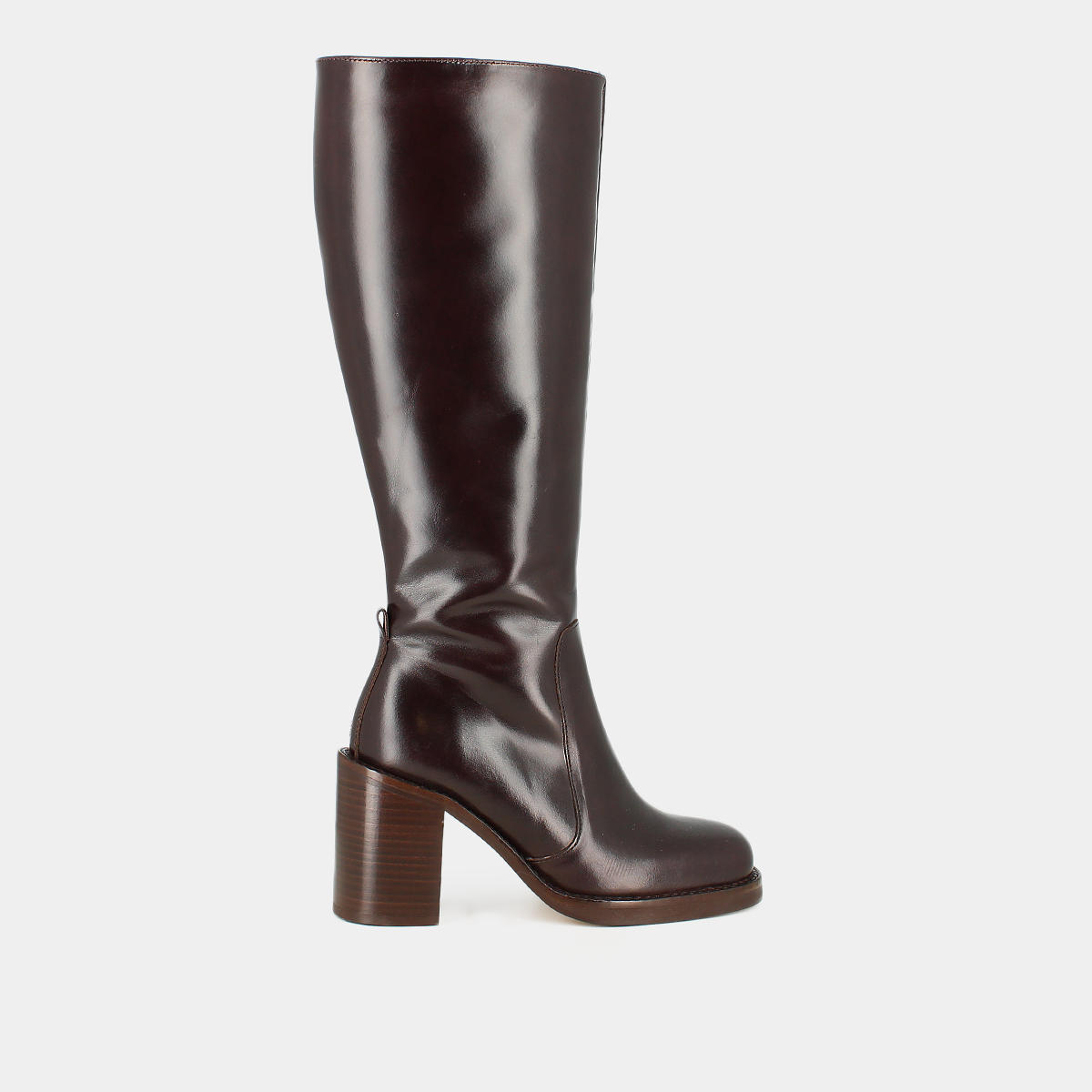 Boots with overflowing heels in dark brown leather calf size m | BRETZEL