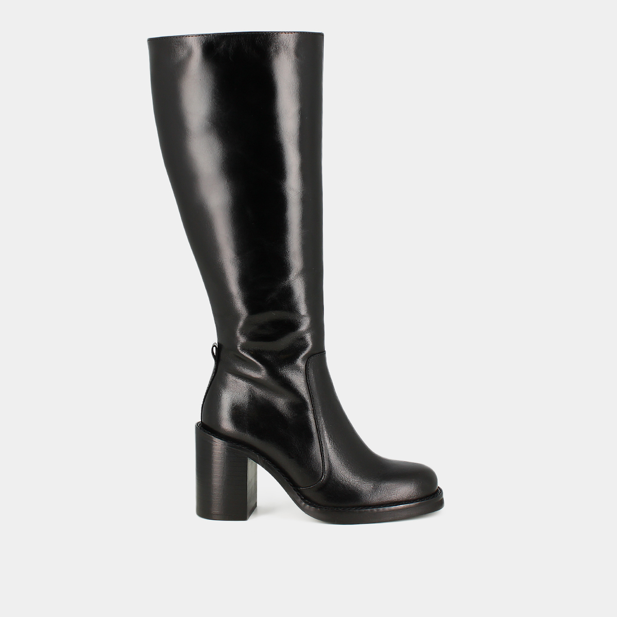 Boots with overflowing heels in black leather calf size m | BRETZEL
