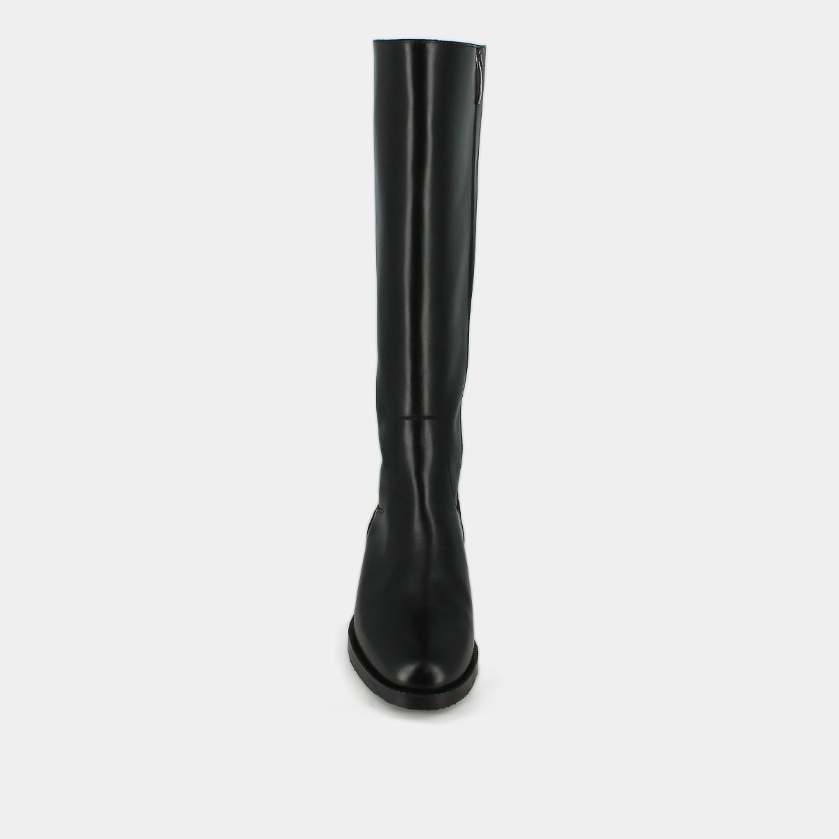 Bottes hautes in black leather calf size m | FLOWER