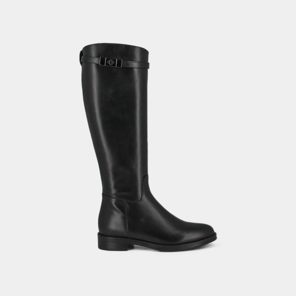 Round-toe boots in black leather | FLY