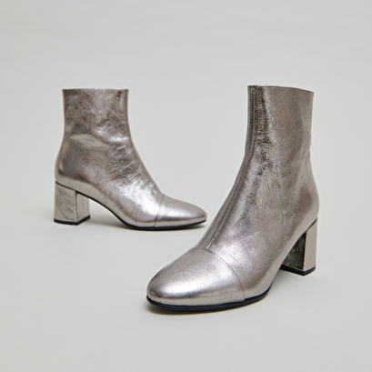 Bottines à talons dark silver