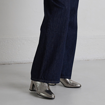 Bottines à talons dark silver