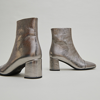 Bottines à talons dark silver