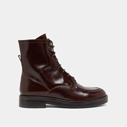 Boots &agrave; lacets in brown leather | alida