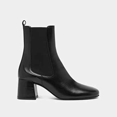 Bottines &agrave; talons et &eacute;lastiques in black leather | denon