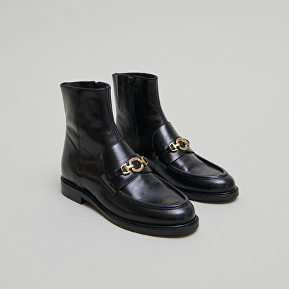 Boots &agrave; mors dor&eacute;s in black leather | divok