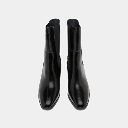 Bottines &agrave; &eacute;lastiques in black shiny leather | ducha