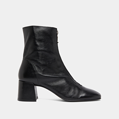 Bottines &agrave; fermetures &eacute;clairs avant in black leather | amaryllis