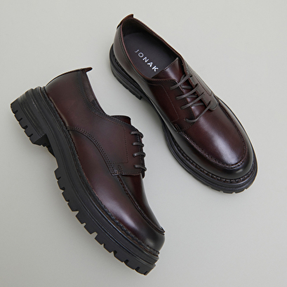 Derbies à semelles crantées red brown
