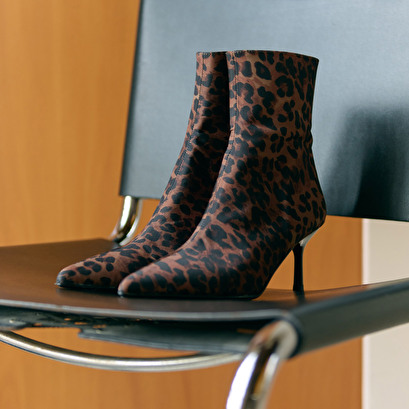 Bottines à bouts pointus leopard