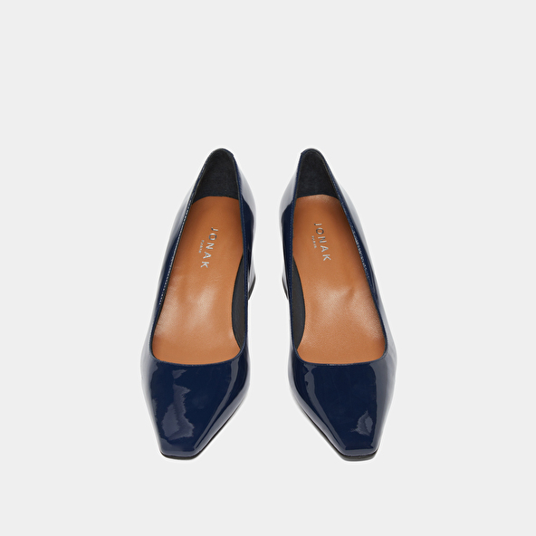 Escarpins à talons recouverts in blue patent | DULINA