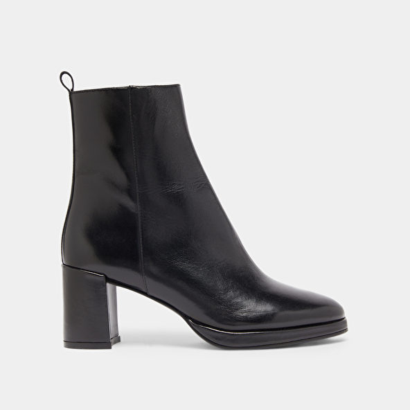 Ankle boots with heels in black leather | DIBRINA