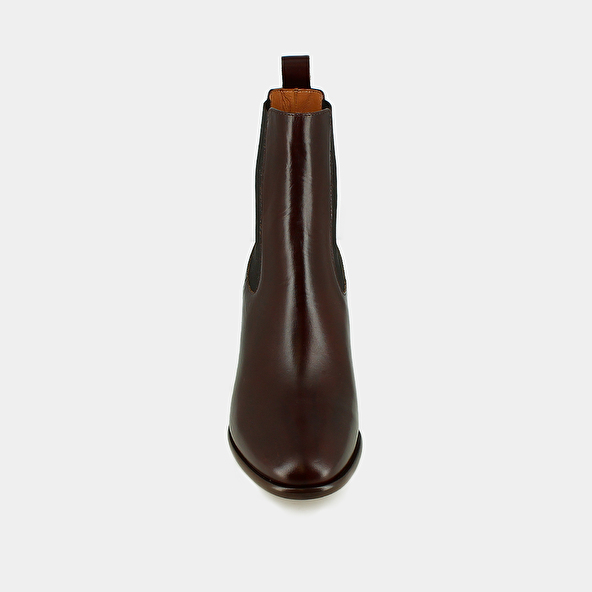 Bottines à talons et élastiques in brown supple leather | DEVIN