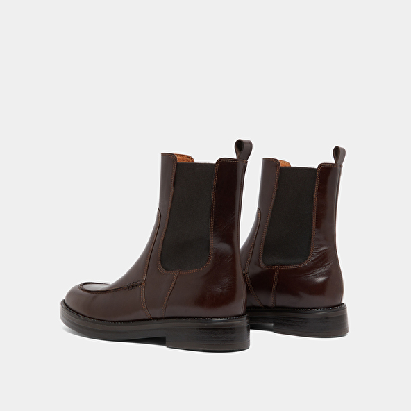 Boots à élastiques in dark brown leather | ALLAN