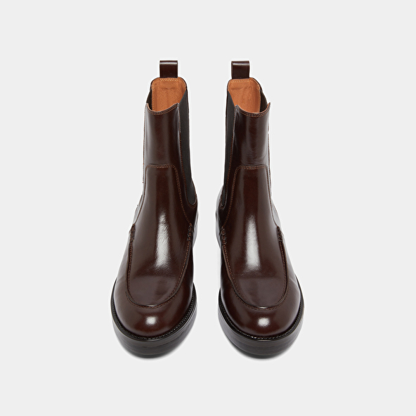 Boots à élastiques in dark brown leather | ALLAN