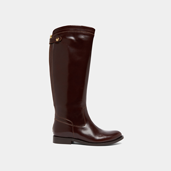 Bottes à fermetures éclairs arrières in brown leather | AUROS