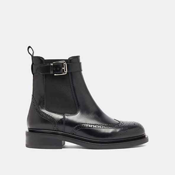 Boots à boucles in black leather | DOUBY
