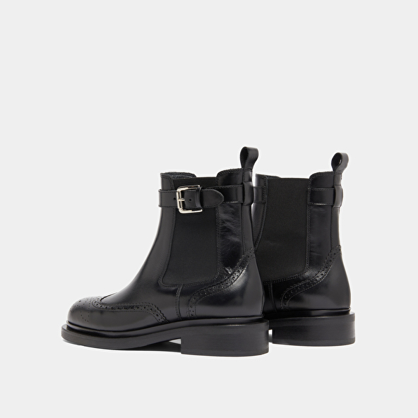 Boots à boucles in black leather | DOUBY