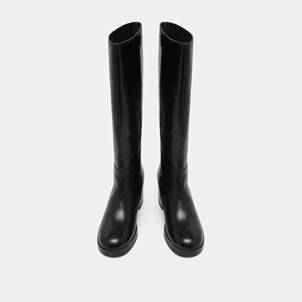 Bottes à talons in black leather | ANELIA