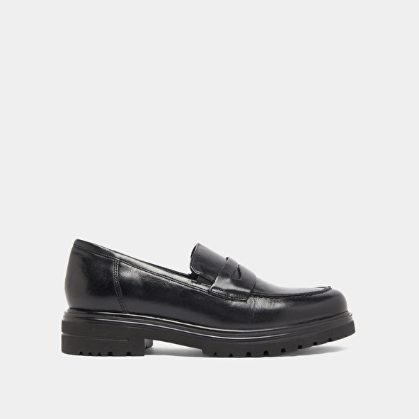 Loafers with notched soles in black leather | ARLO