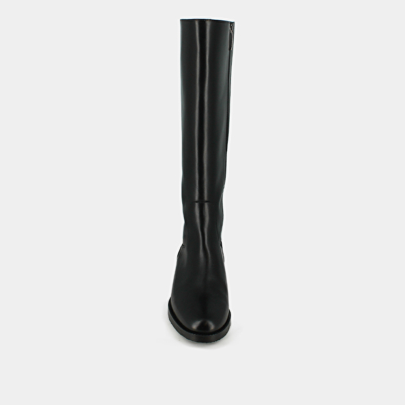 Bottes hautes in black leather calf size m | FLOWER