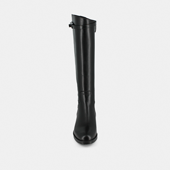 Round-toe boots in black leather | FLY