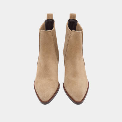 Boots à petits talons biseautés et élast... taupe