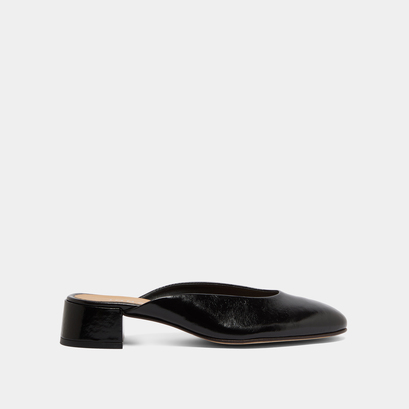 Mules with small heels black