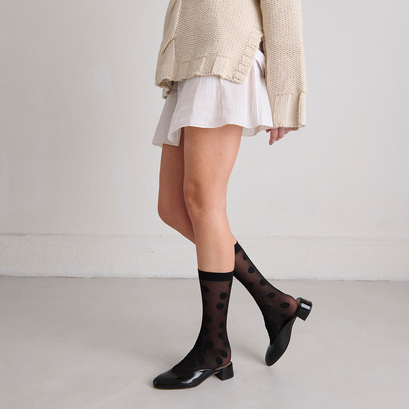 Mules with small heels black