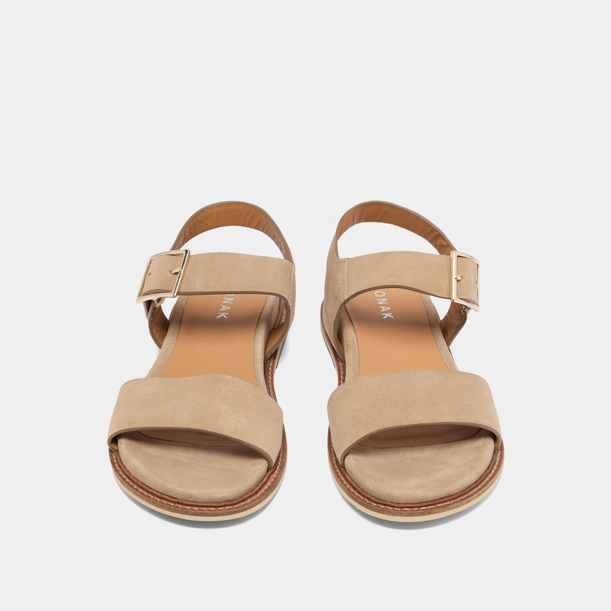 Strappy sandals with open toe in beige velvet | ACCO