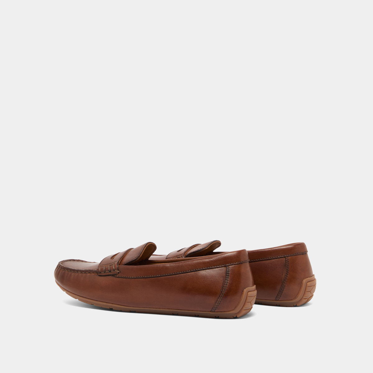 Ruched loafers in cognac leather | ANTONIA