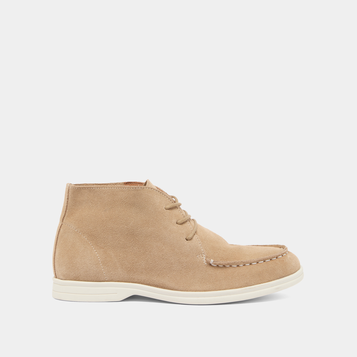Derbies with topstitching in beige crust | OLYMPE