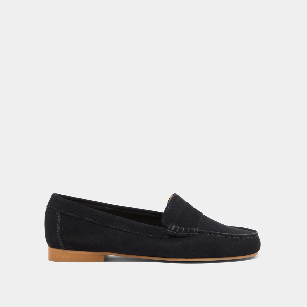 Loafers with topstitching in navy crust | GREG