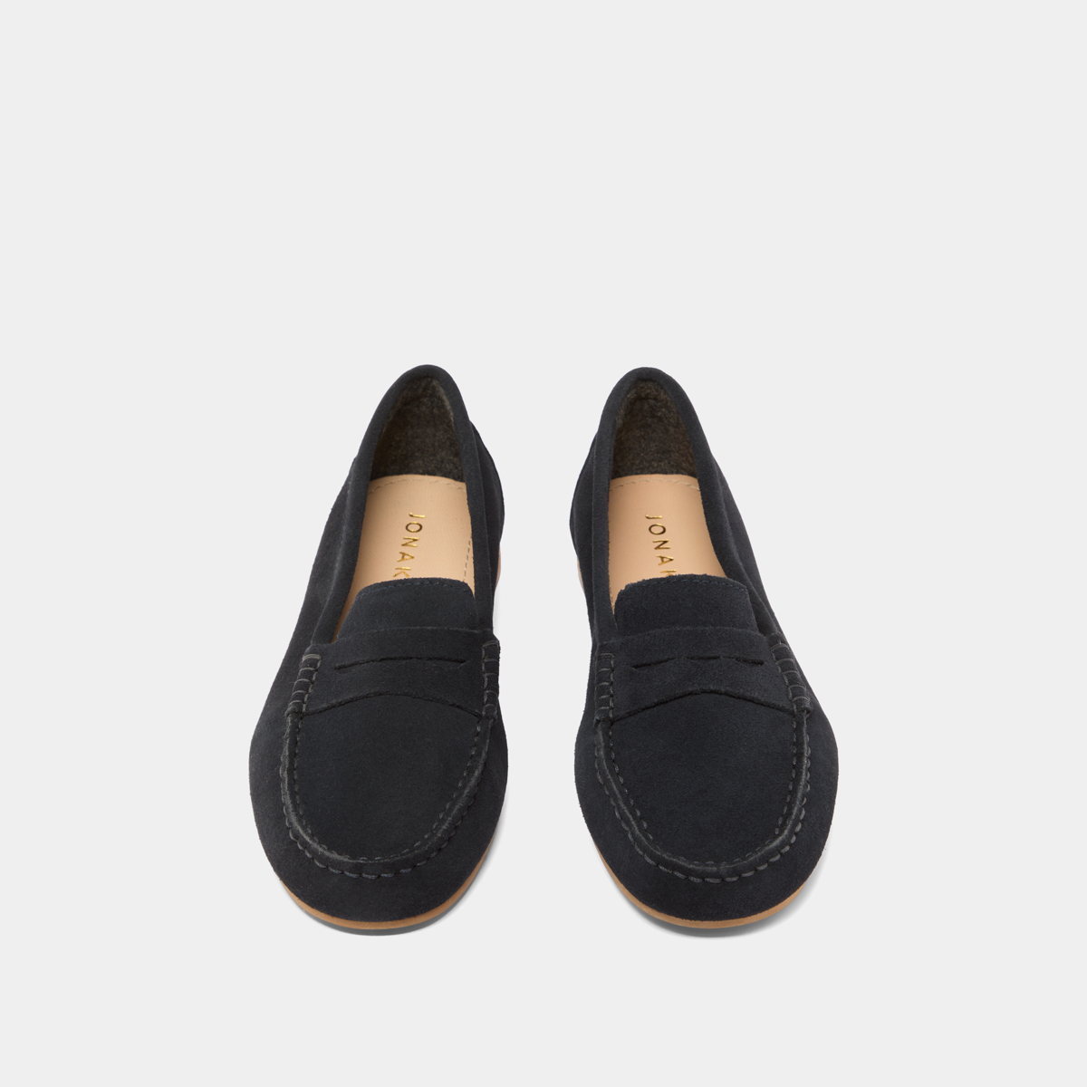 Loafers with topstitching in navy crust | GREG