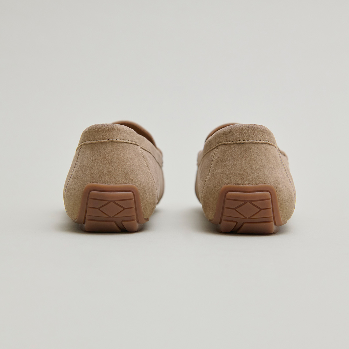 Ruched loafers in beige velvet | ANTONIA