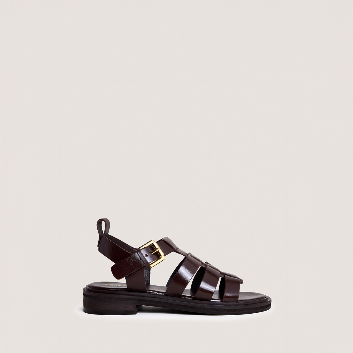 Sandals with adjustable buckles in dark brown leather | WOOL