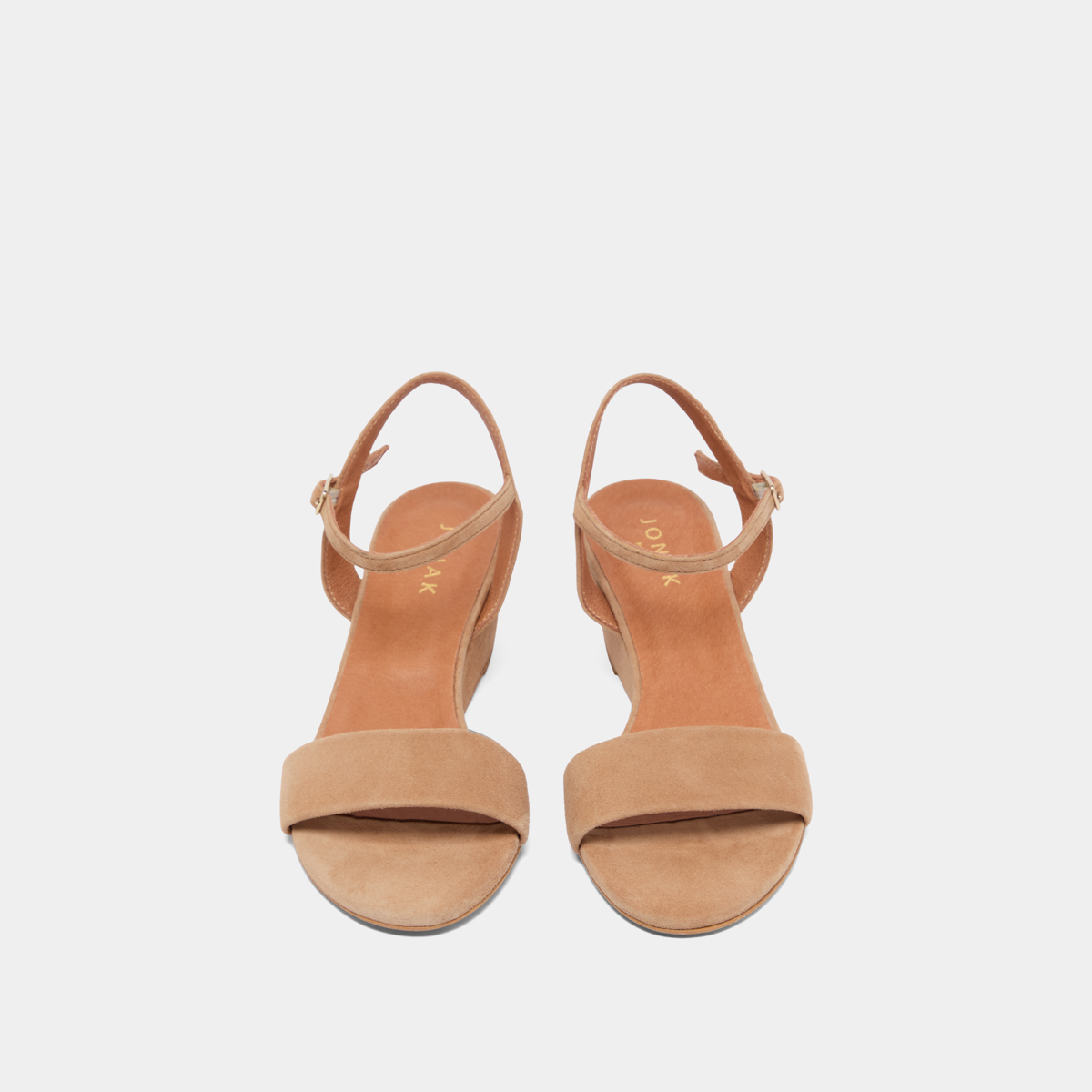 Wedge sandals in camel velvet | AGRUME