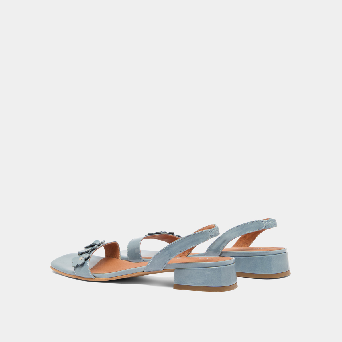 Flower sandals in jeans varnish | ANOUCHKA