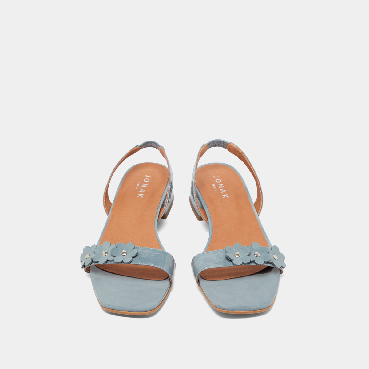 Flower sandals in jeans varnish | ANOUCHKA
