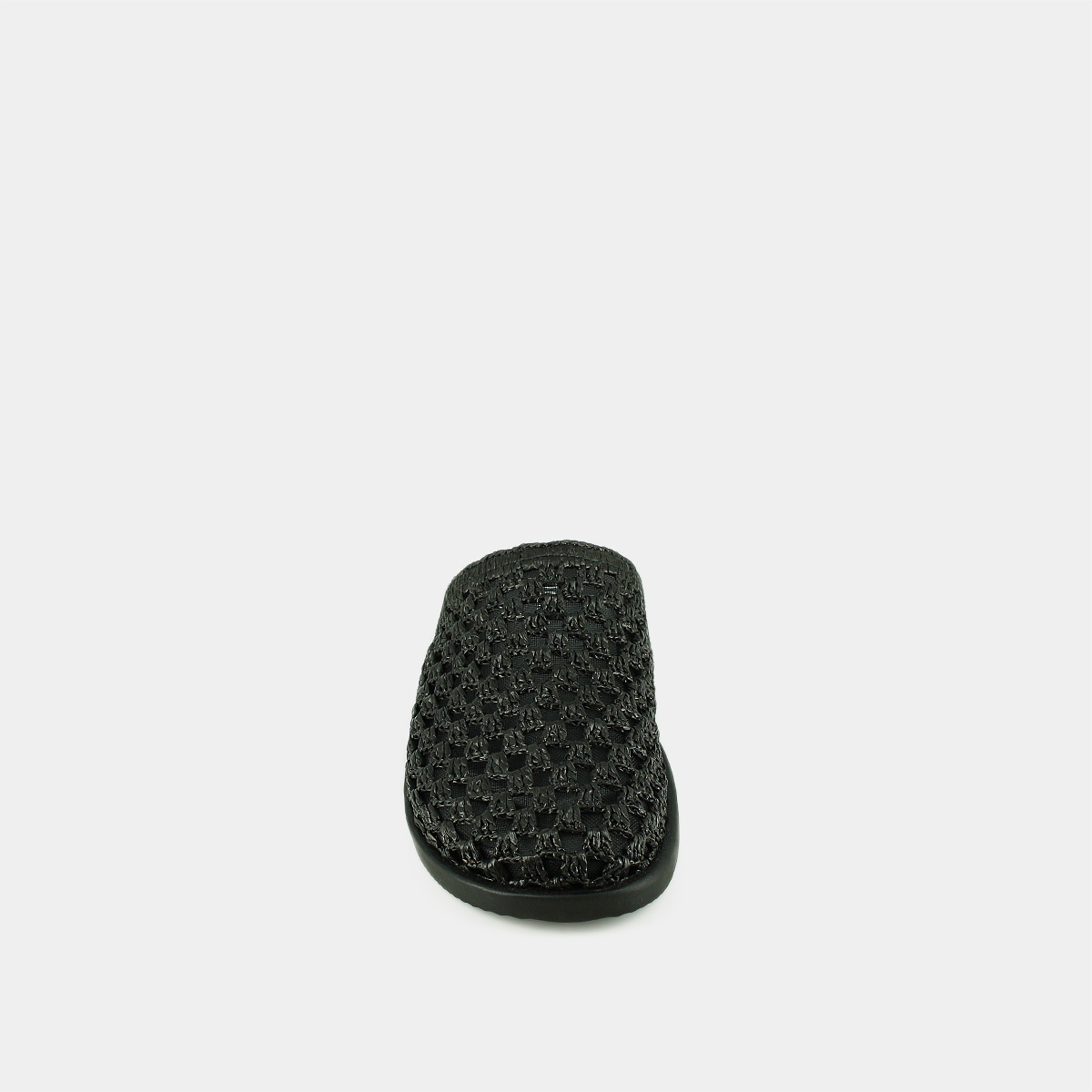 Openwork mules in black raffia | WOLFANG