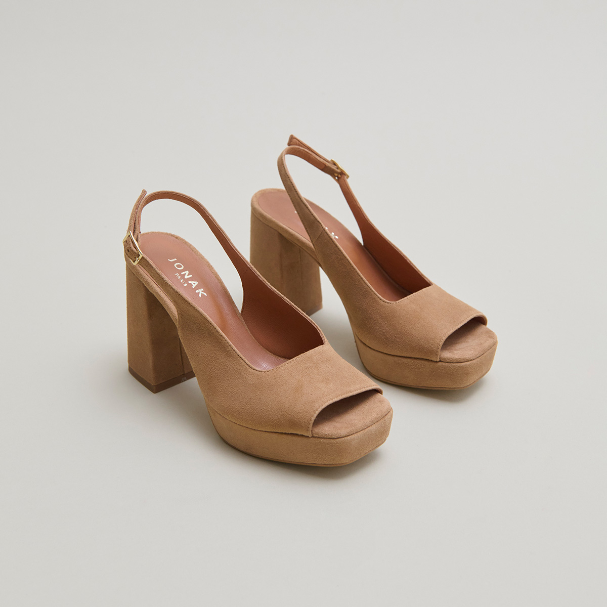 Slingback pumps in camel velvet | VLADIM