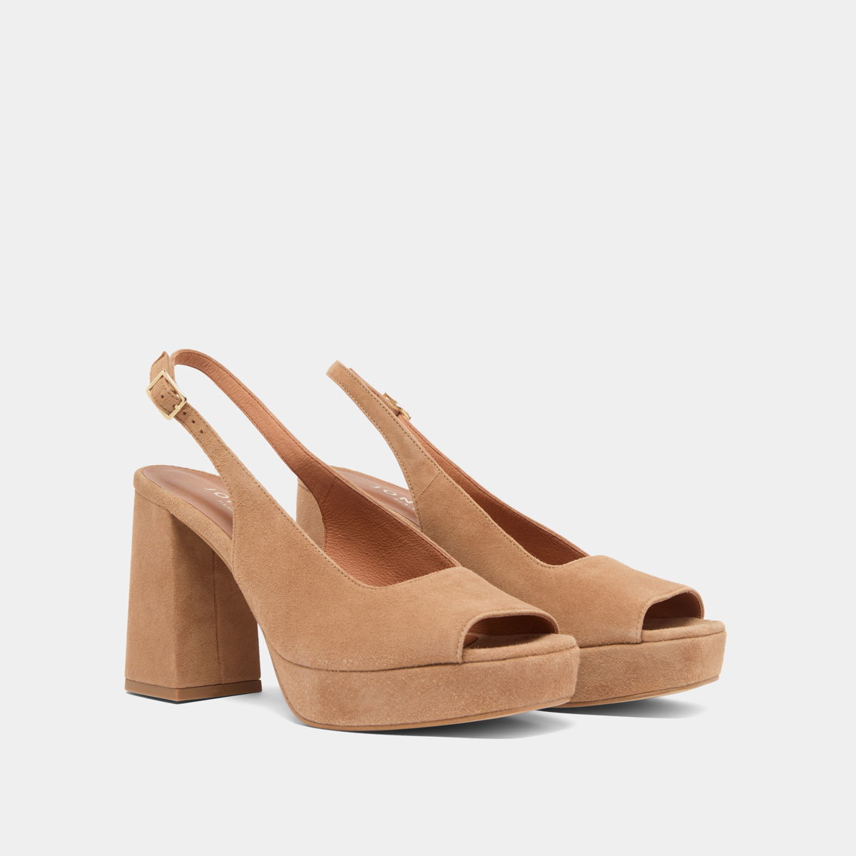 Slingback pumps in camel velvet | VLADIM