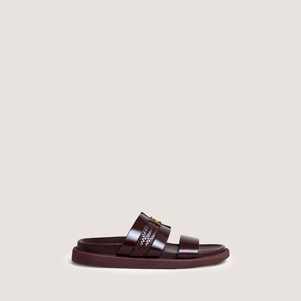 Monogrammed mules in dark brown leather | WAC