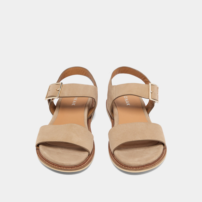 Strappy sandals with open toe in beige velvet | acco