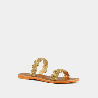 Plagettes with twisted straps in gold rope | wido