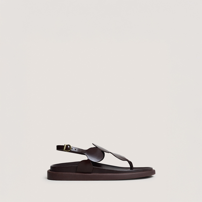 Sandals with adjustable straps dark brown