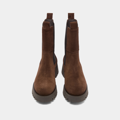 Platform ankle boots in brown suede | ridle
